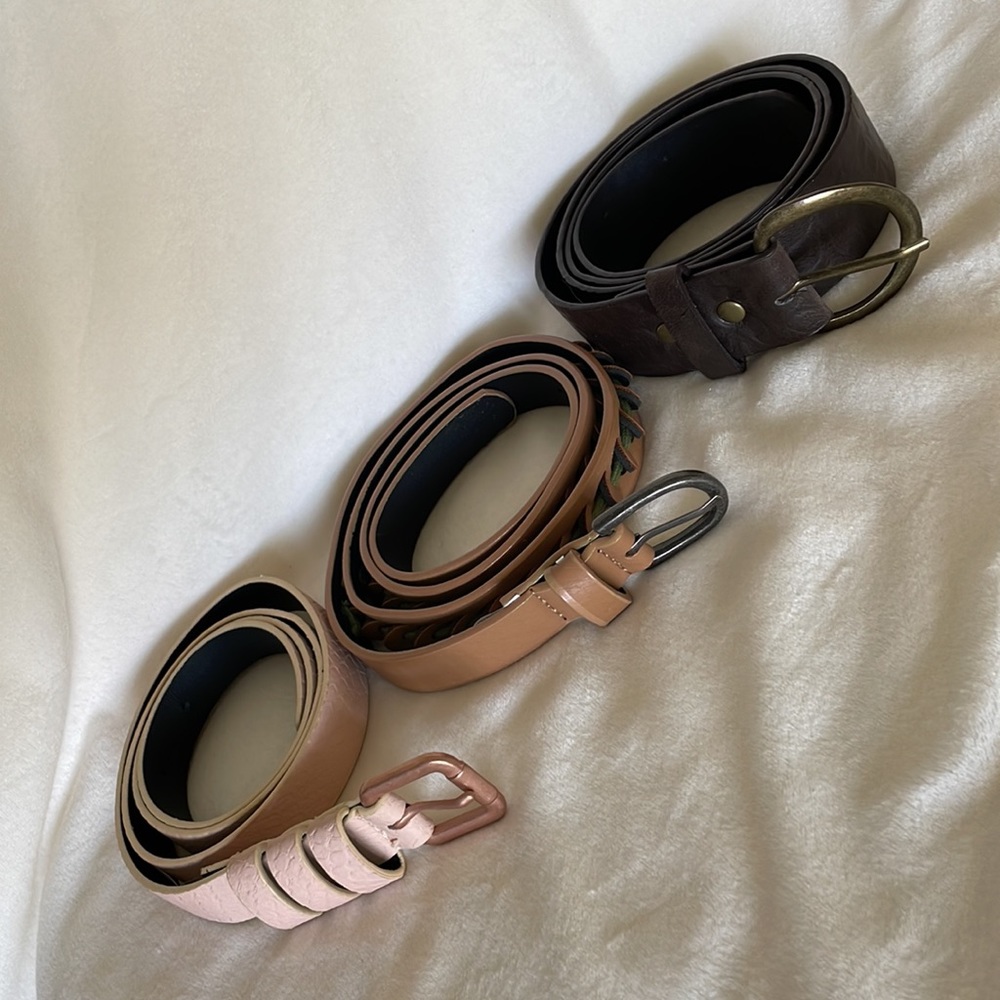Women’s Faux Leather Belt Assortment (3)